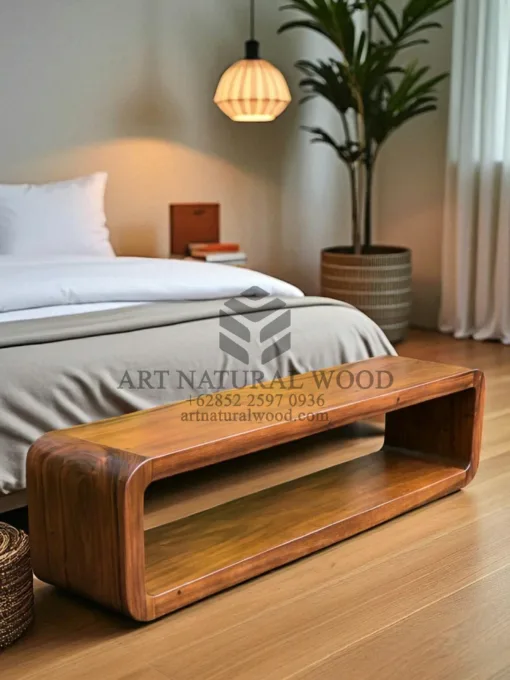 meja tv kayu lubang minimalis modern