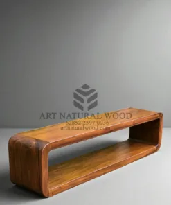 meja tv kayu lubang minimalis modern