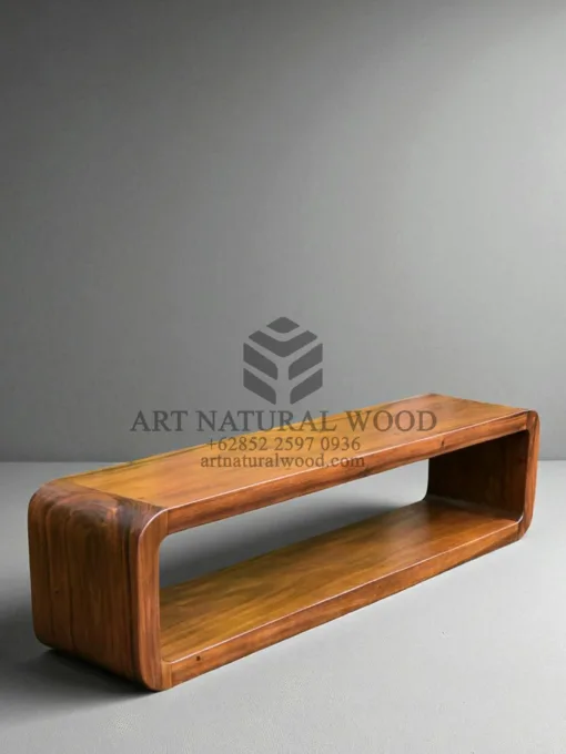 meja tv kayu lubang minimalis modern