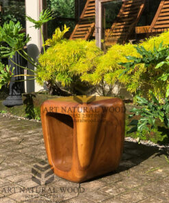 stool lubang kayu trembesi solid