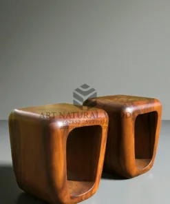 stool lubang kayu trembesi solid