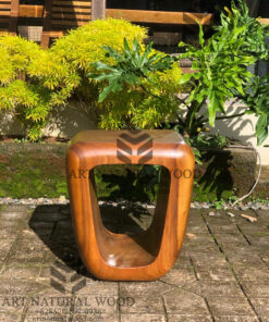 stool lubang kayu trembesi solid