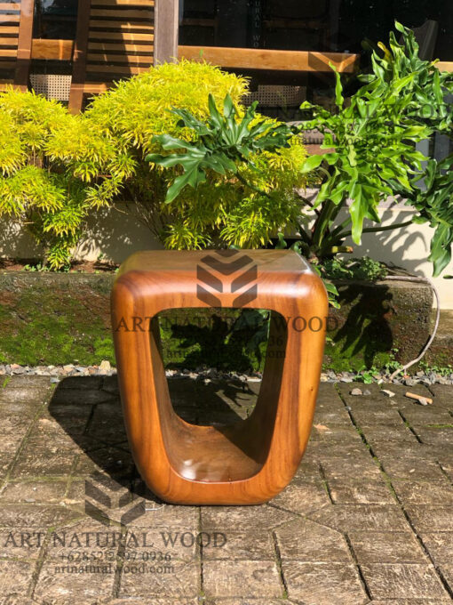 stool lubang kayu trembesi solid