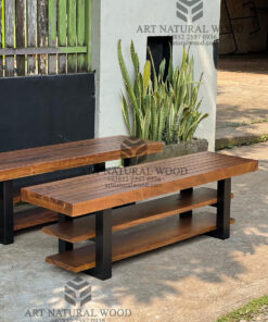 bangku rak sepatu minimalis kayu trembesi solid-bangku minimalis-bangku kayu minimalis modern