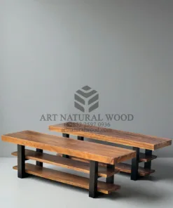 bangku rak sepatu minimalis kayu trembesi solid-bangku minimalis-bangku kayu minimalis modern