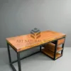 meja kerja industrial modern kayu trembesi solid-meja komputer minimalis-meja kantor kayu