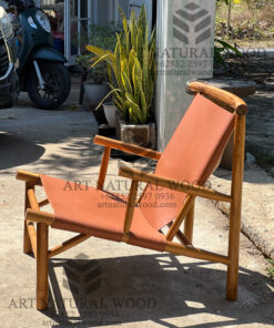 kursi kulit minimalis modern kayu jati