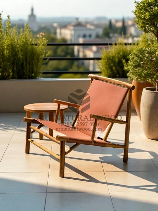 kursi kulit minimalis modern kayu jati
