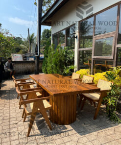 meja makan 6 kursi minimalis kayu jati solid