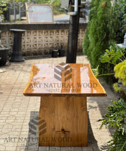 meja makan glossy minimalis kayu jati