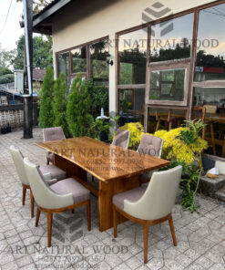 meja makan glossy minimalis kayu jati