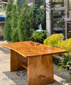 meja makan glossy minimalis kayu jati