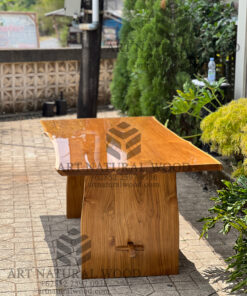 meja makan glossy minimalis kayu jati