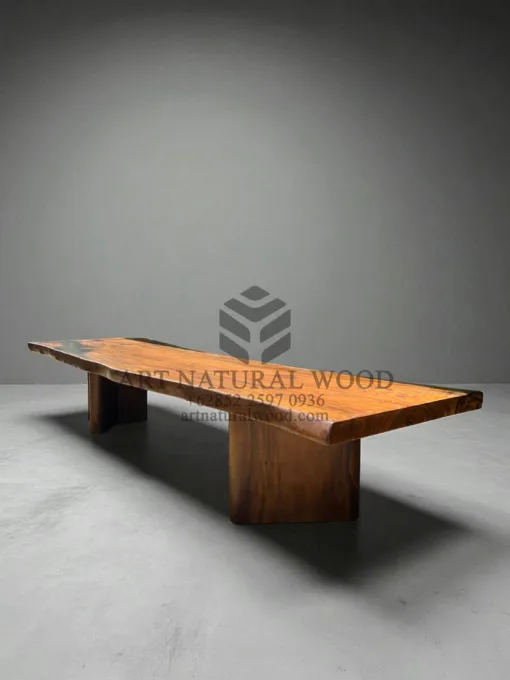 meja rapat kantor kayu solid trembesi
