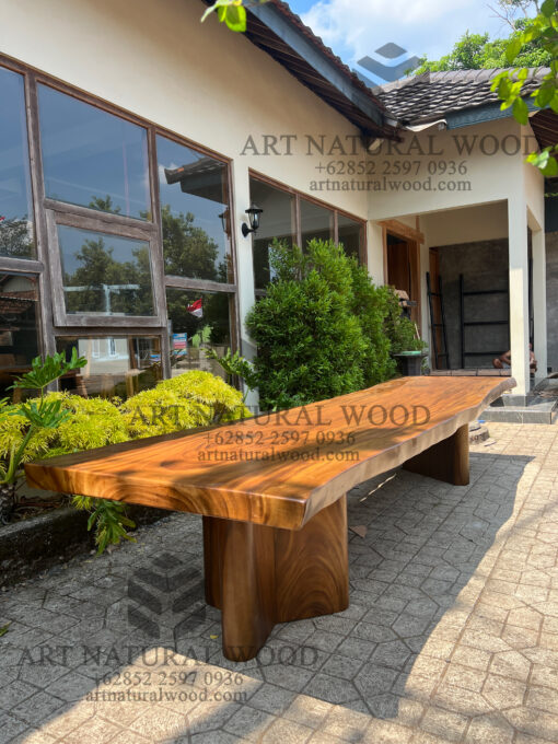meja rapat kantor kayu solid trembesi