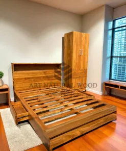set kamar tidur minimalis kayu jati