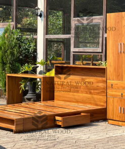 set kamar tidur minimalis kayu jati