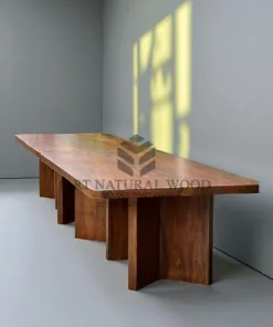 meja meeting 10 orang minimalis kayu solid