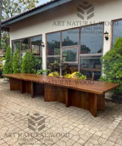 meja meeting 10 orang minimalis kayu solid