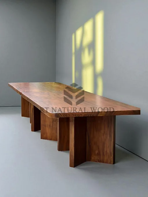 meja meeting 10 orang minimalis kayu solid