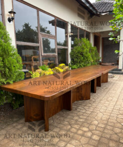 meja meeting 10 orang minimalis kayu solid
