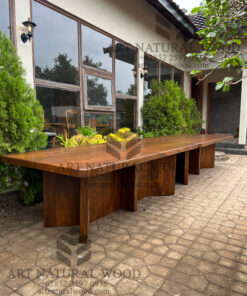 meja meeting 10 orang minimalis kayu solid