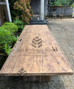 meja kayu jati lama rustic