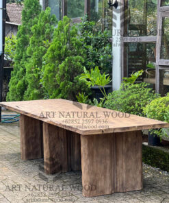 meja kayu jati lama rustic