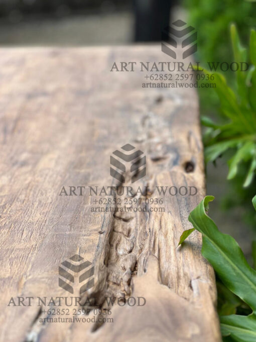 meja kayu jati lama rustic