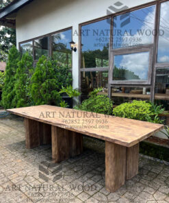 meja kayu jati lama rustic