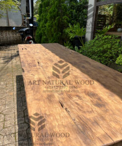 meja kayu jati lama rustic