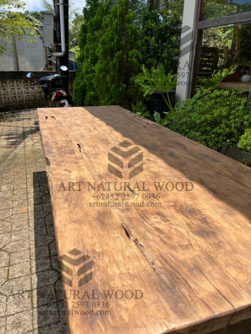 meja kayu jati lama rustic