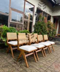 kursi cafe rotan kayu jati minimalis
