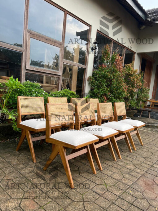 kursi cafe rotan kayu jati minimalis