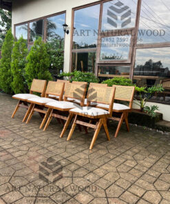 kursi cafe rotan kayu jati minimalis