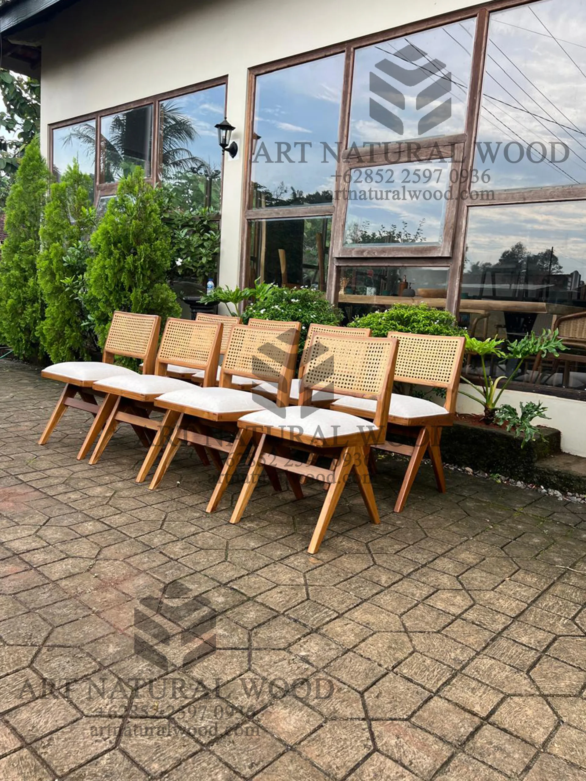 kursi cafe rotan kayu jati minimalis