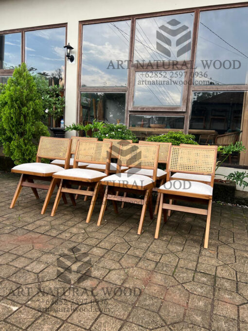 kursi cafe rotan kayu jati minimalis