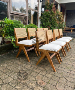 kursi cafe rotan kayu jati minimalis