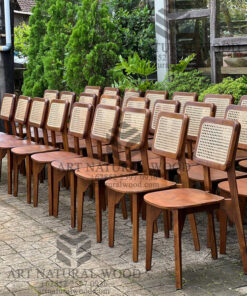 kursi makan kayu jati kombinasi rotan