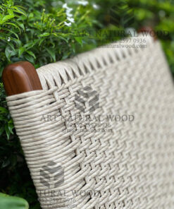 kursi santai kayu jati kombinasi rotan
