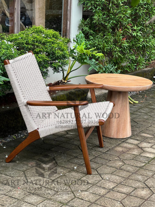 kursi santai kayu jati kombinasi rotan