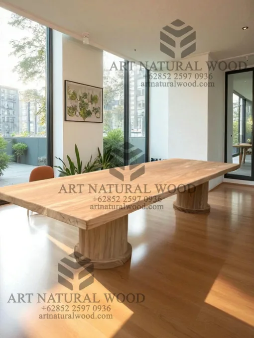 meja kayu besar solid