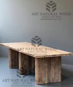 meja kayu jati lama rustic
