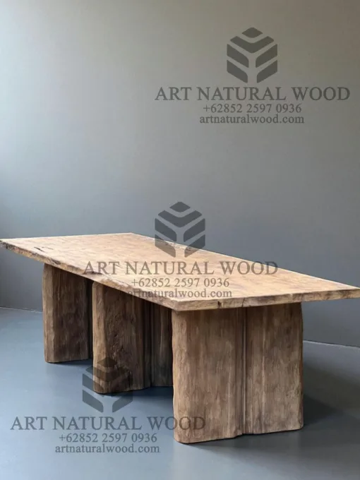 meja kayu jati lama rustic