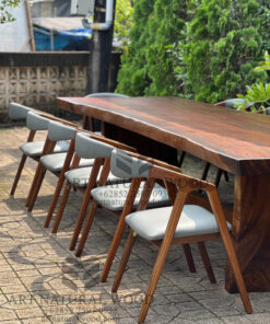 meja makan 10 kursi kayu solid