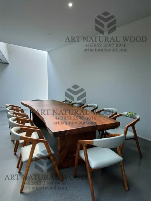meja makan 10 kursi kayu solid