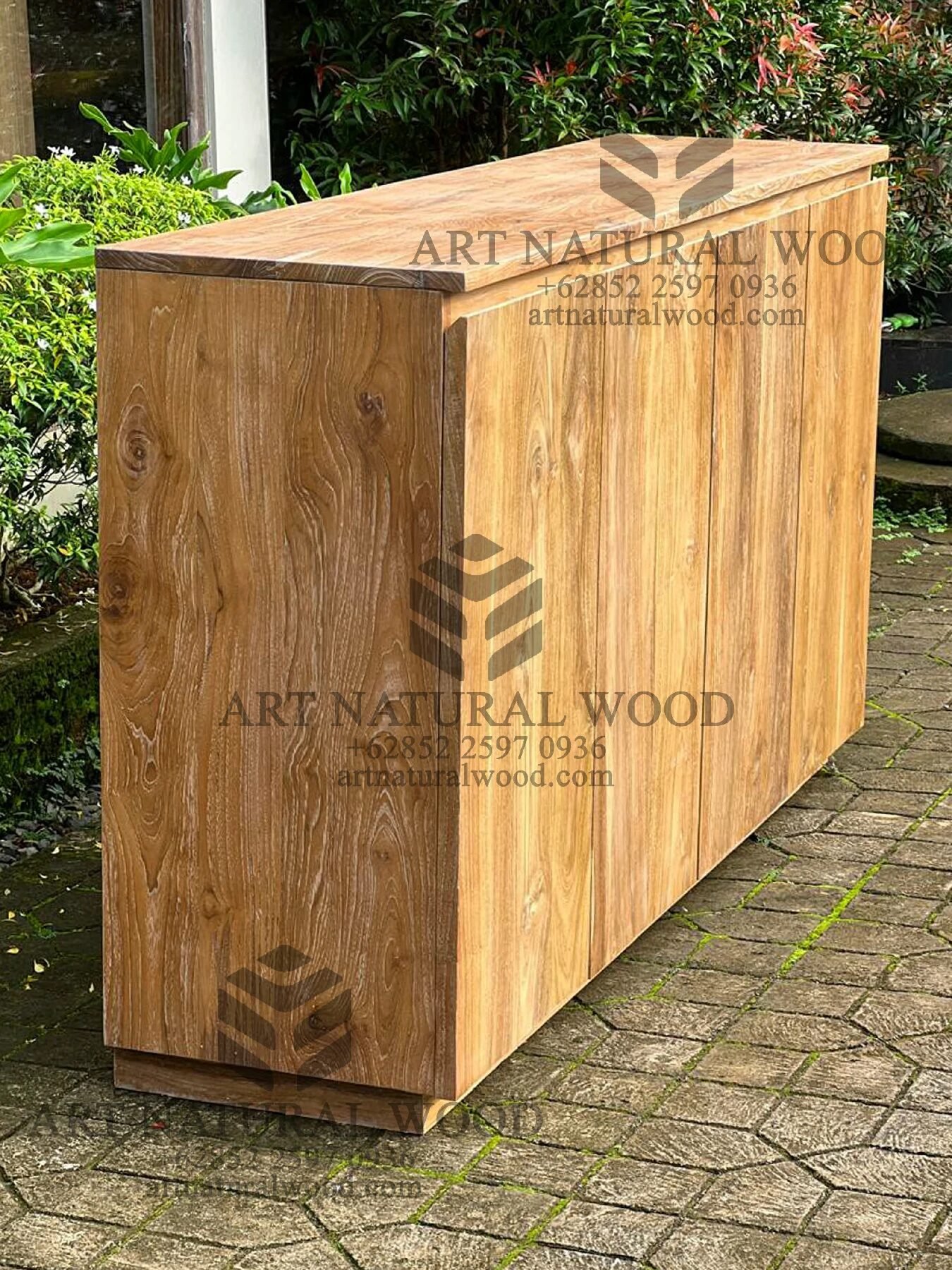cupboard kayu jati solid minimalis rustic