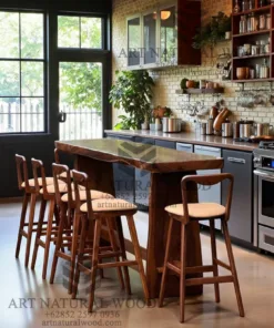 meja bar cafe kayu solid minimalis