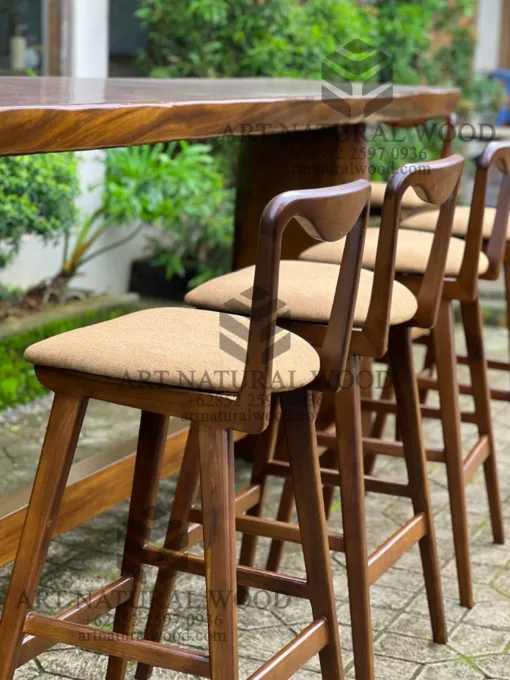 meja bar cafe kayu solid minimalis