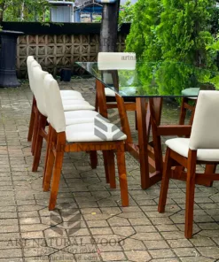 meja makan kaca 10 kursi minimalis modern